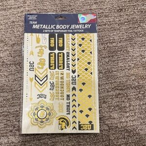 USC TROJAN metallic gold and black Body Jewelry Temporary Tattoos